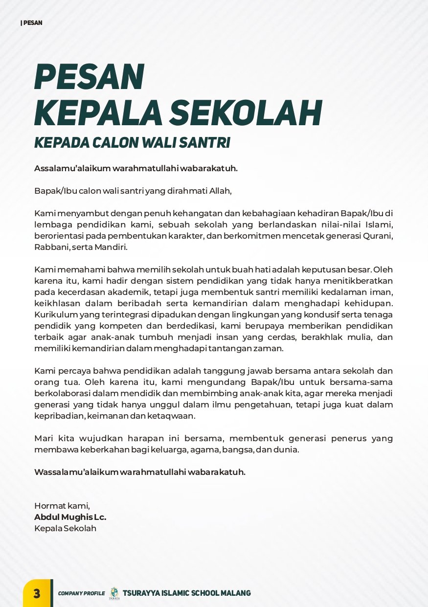 Halaman 3 - Pesan dari Kepala Sekolah